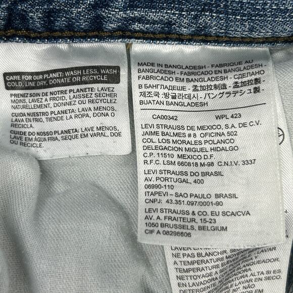 Levis 514 Straight Fit Jeans Distressed Levi Strauss Denim Blue Mens 32x32 - Picture 10 of 14